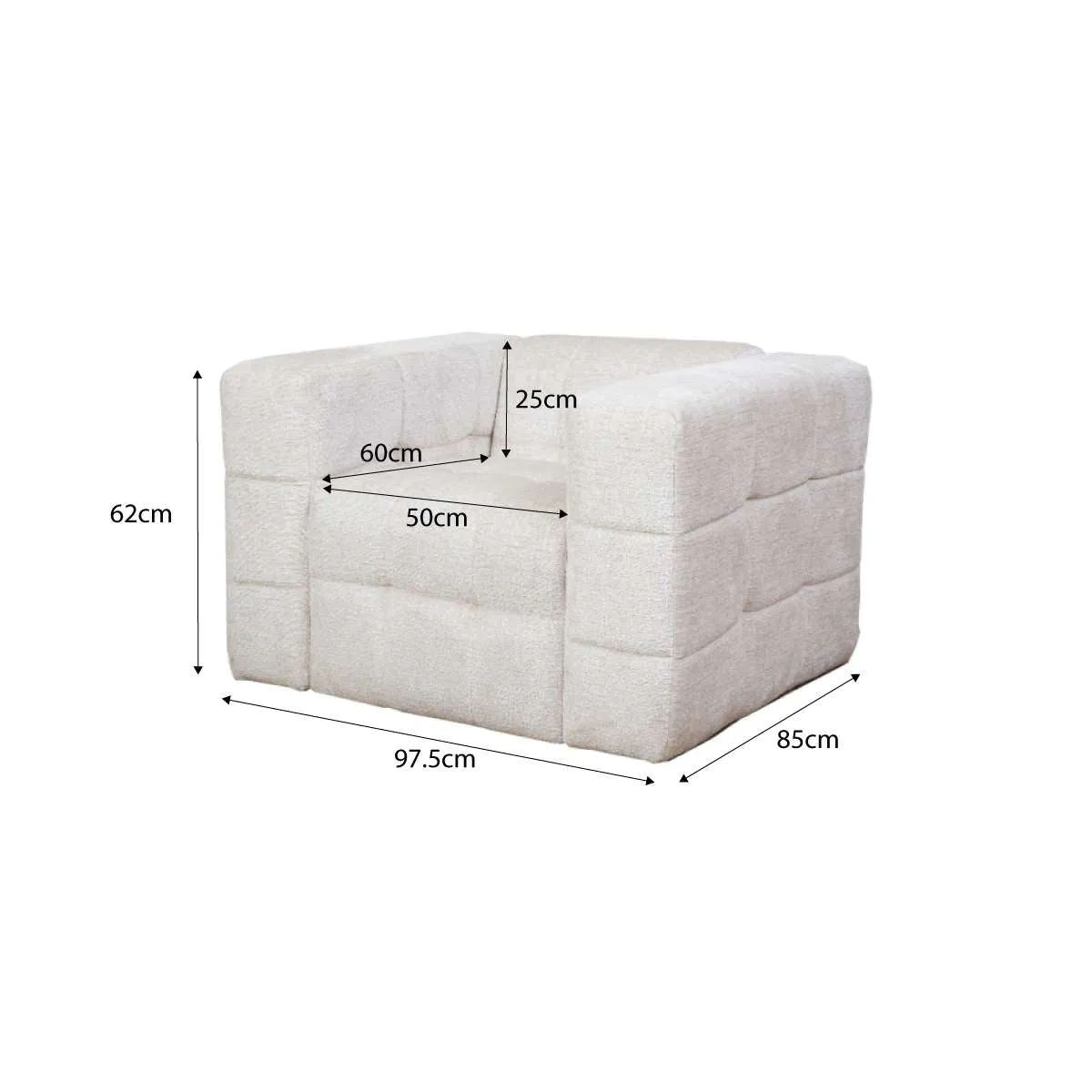 Lenny Armchair - Beige Mocka