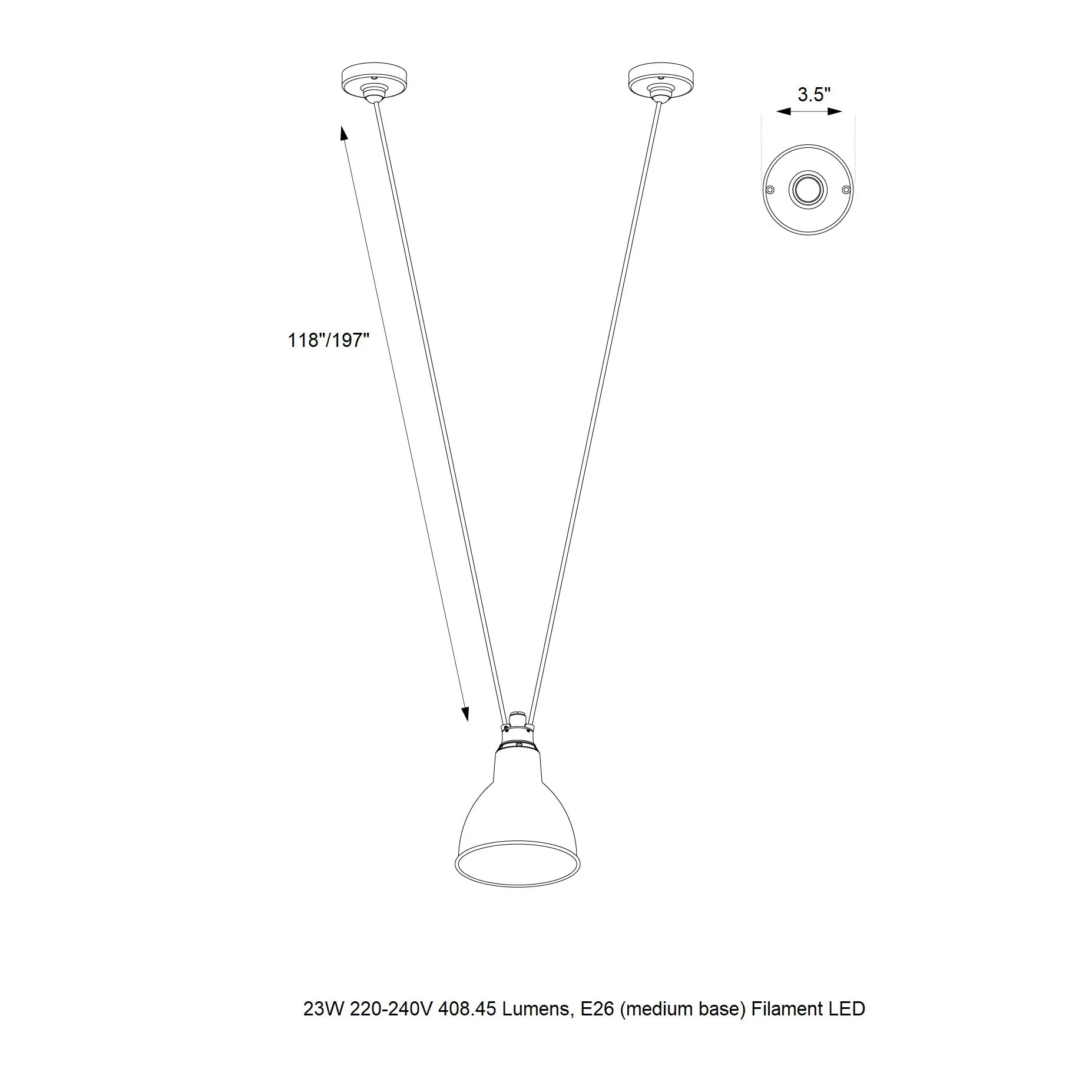 Les Acrobates De Gras N323 Pendant Light