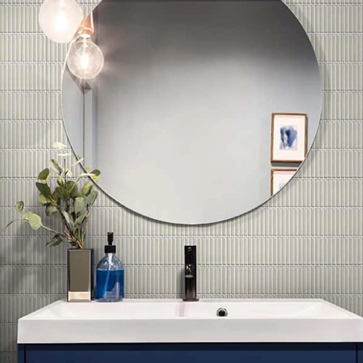 Linea Grigio Kit-Kat Wall & Floor Mosaic Tile 30x29cm Gloss