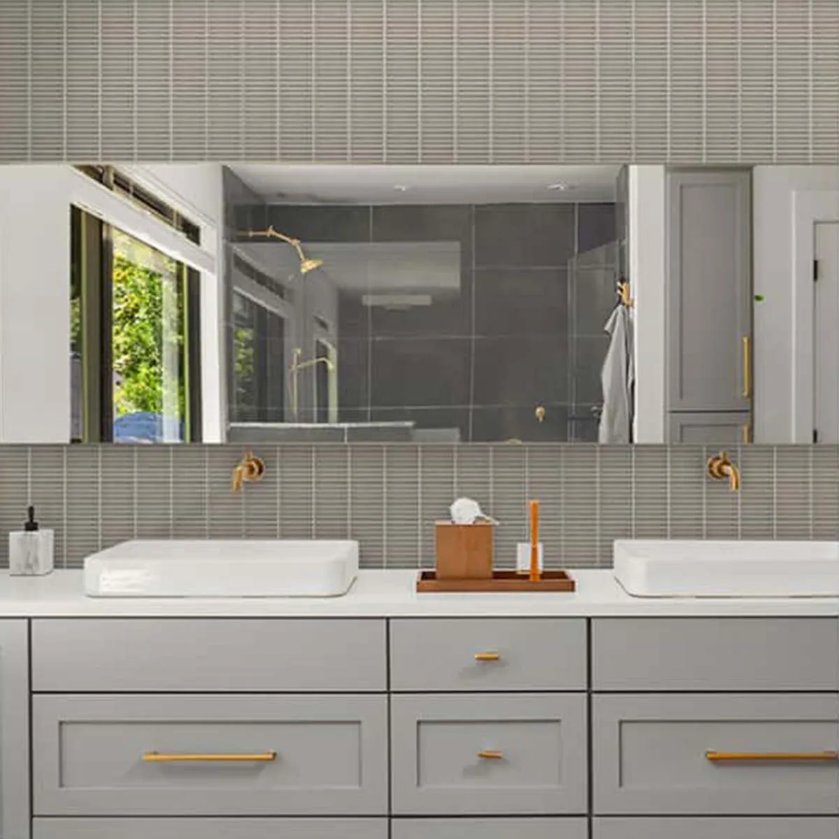 Linea Latte Kit-Kat Wall & Floor Mosaic Tile 30x29cm Gloss