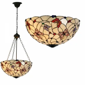 London 48m Inverted Tiffany Ceiling Light (fancy chain)