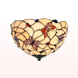 London Medium Flush Tiffany Ceiling Light