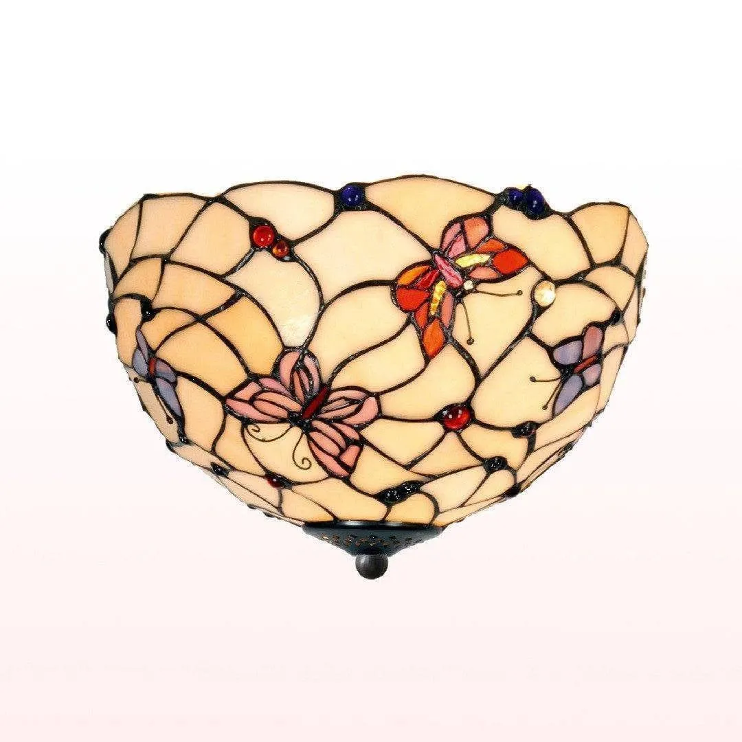 London Medium Flush Tiffany Ceiling Light