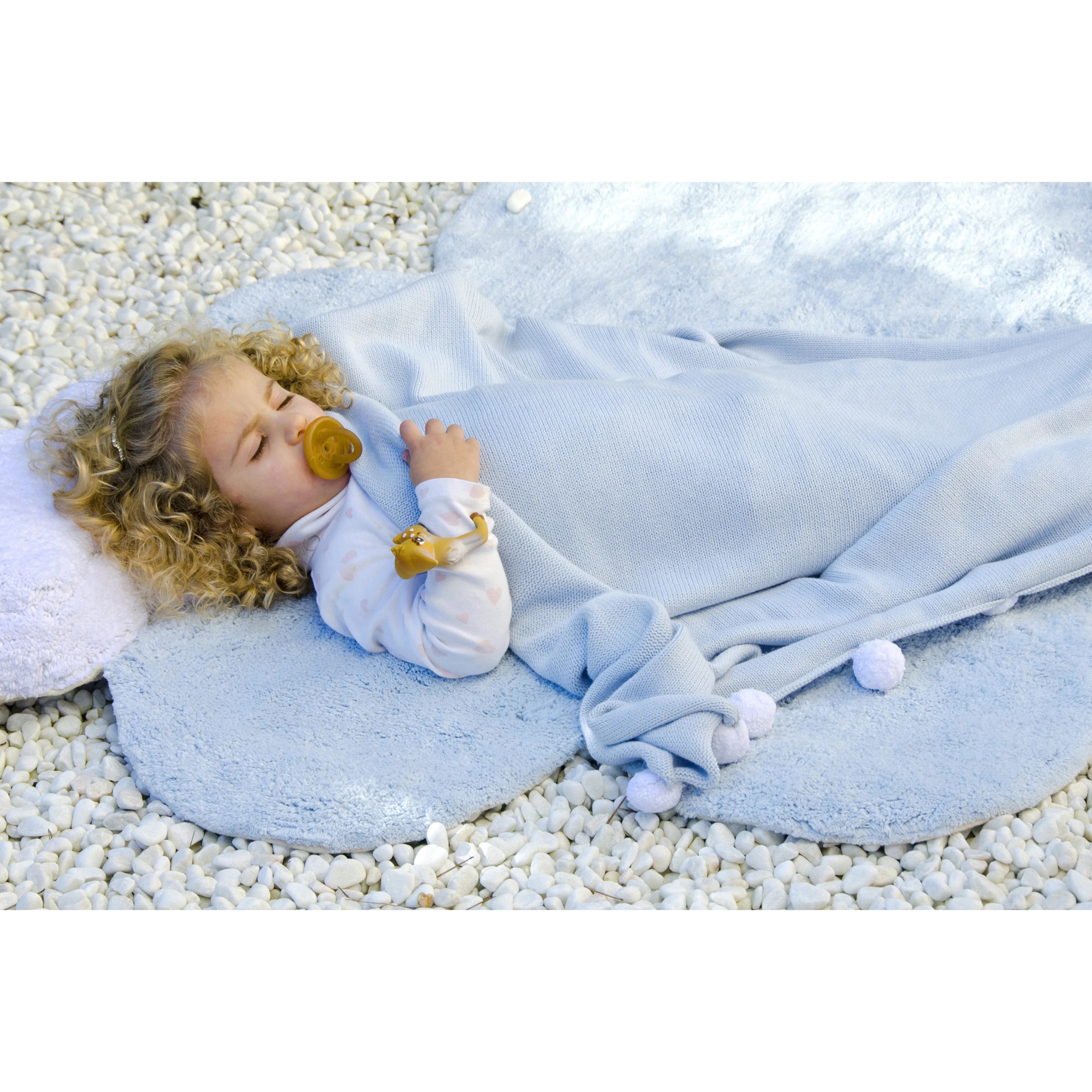 Lorena Canals Puffy Dream Blue Washable Cotton Rug
