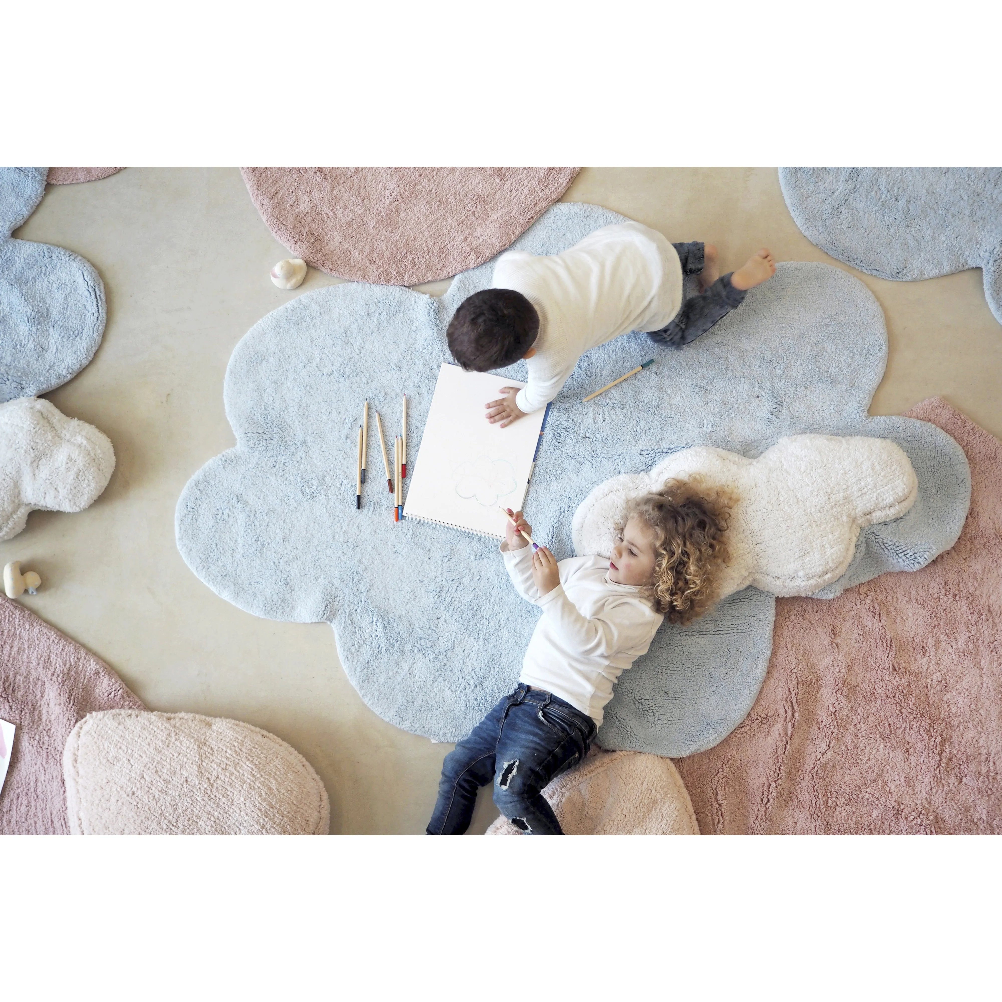 Lorena Canals Puffy Dream Blue Washable Cotton Rug