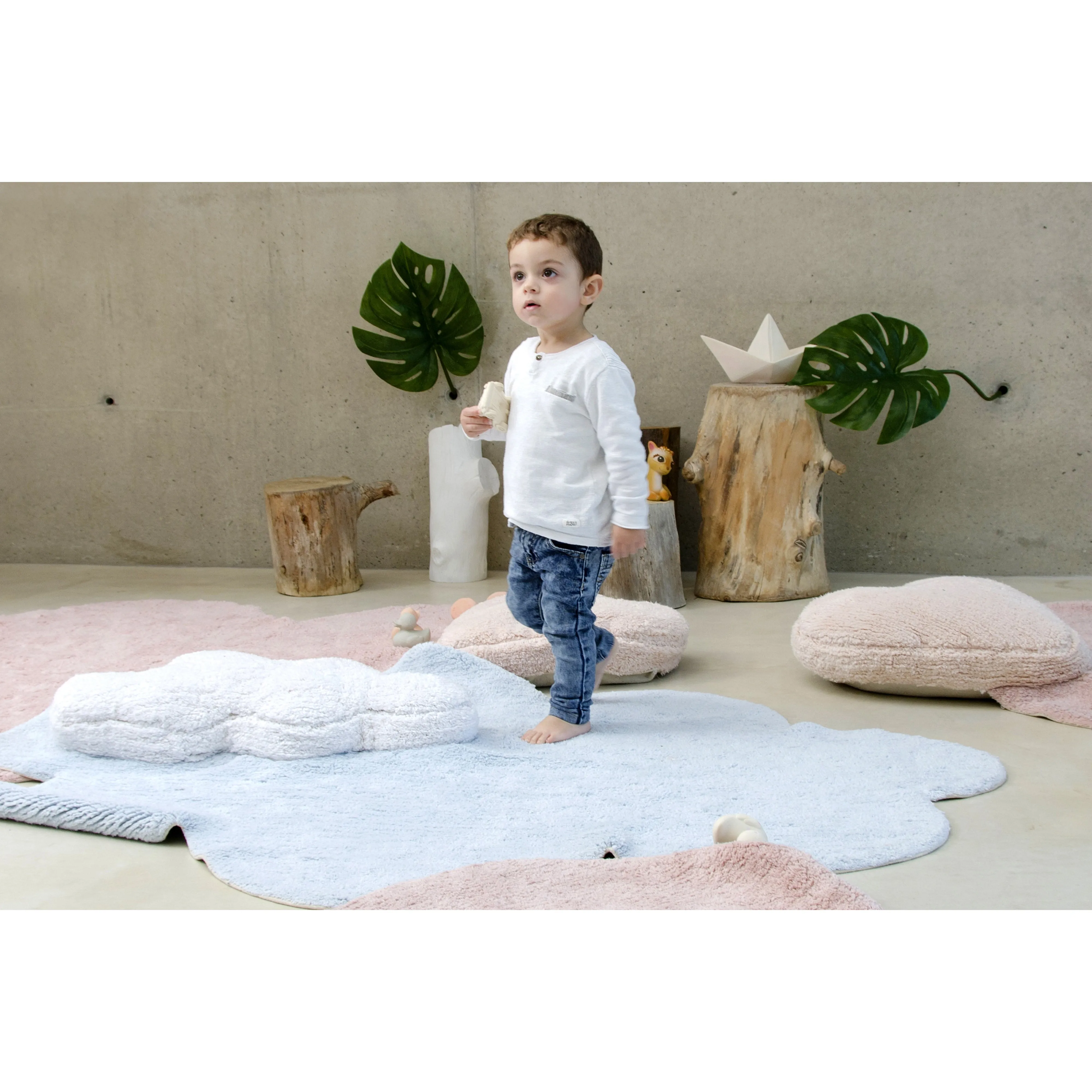 Lorena Canals Puffy Dream Blue Washable Cotton Rug