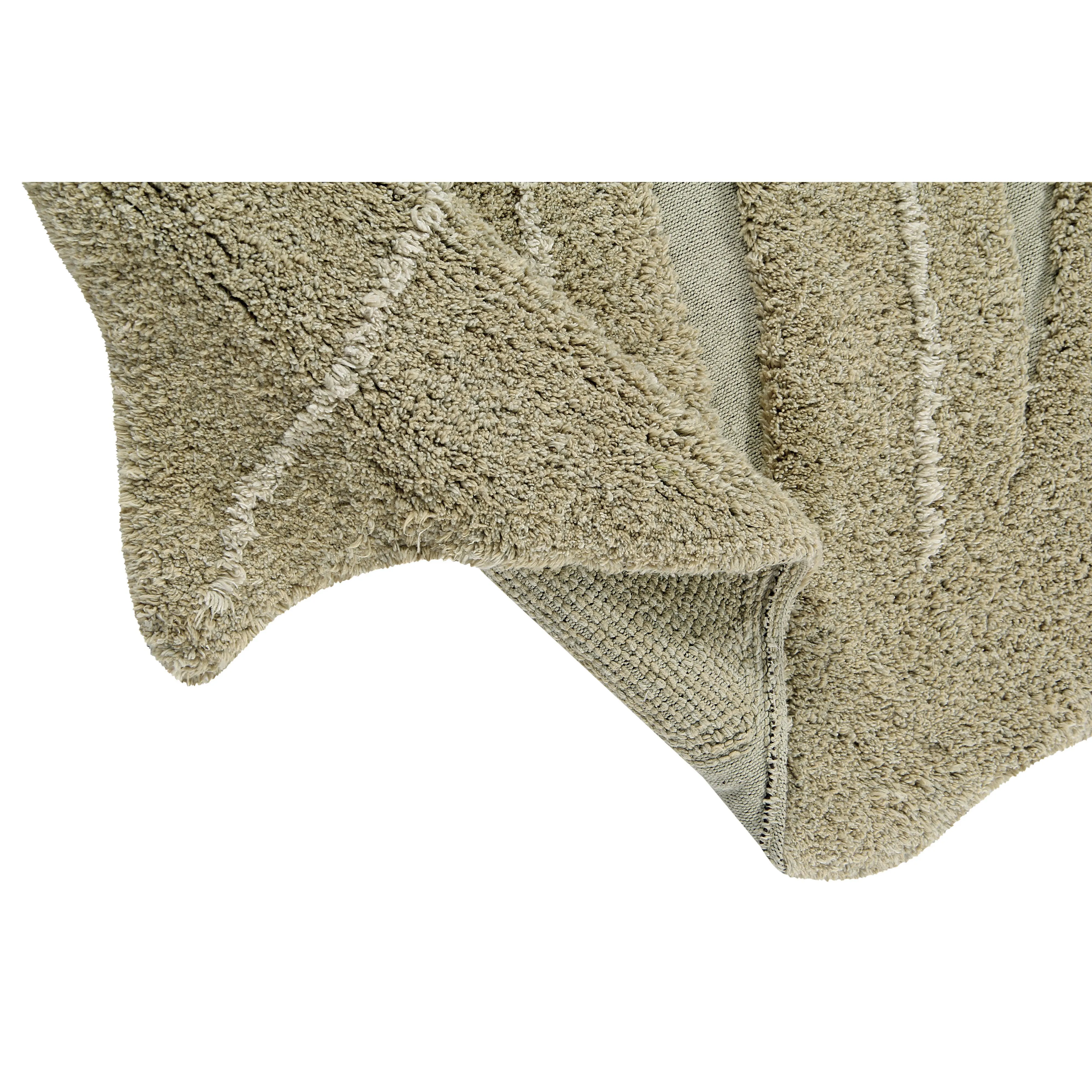 Lorena Canals Re-Edition Monstera Olive Machine Washable Cotton Rug