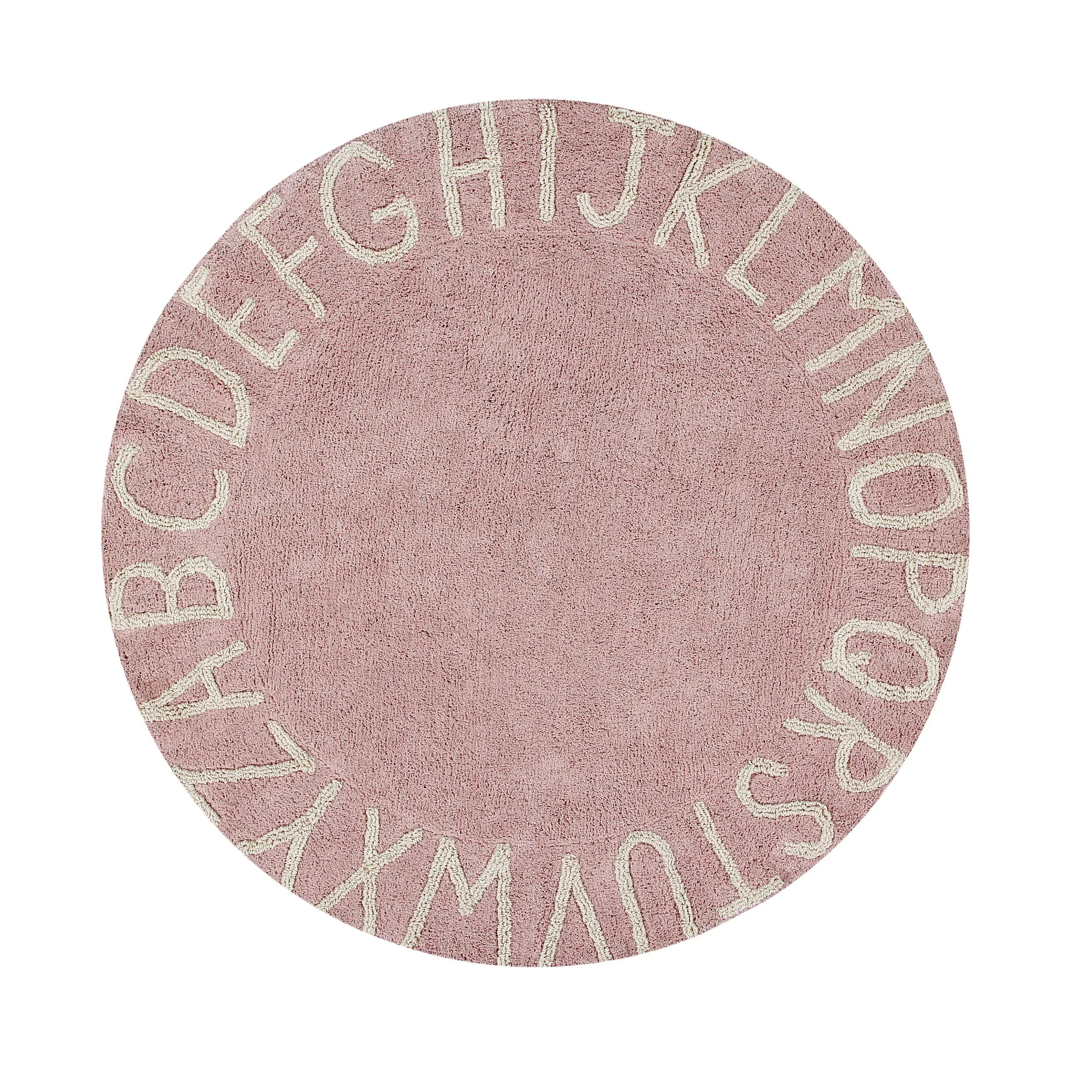 Lorena Canals Round ABC Vintage Nude Natural Machine Washable Cotton Rug (Pre-Order; Est. Delivery in 4-8 Weeks)
