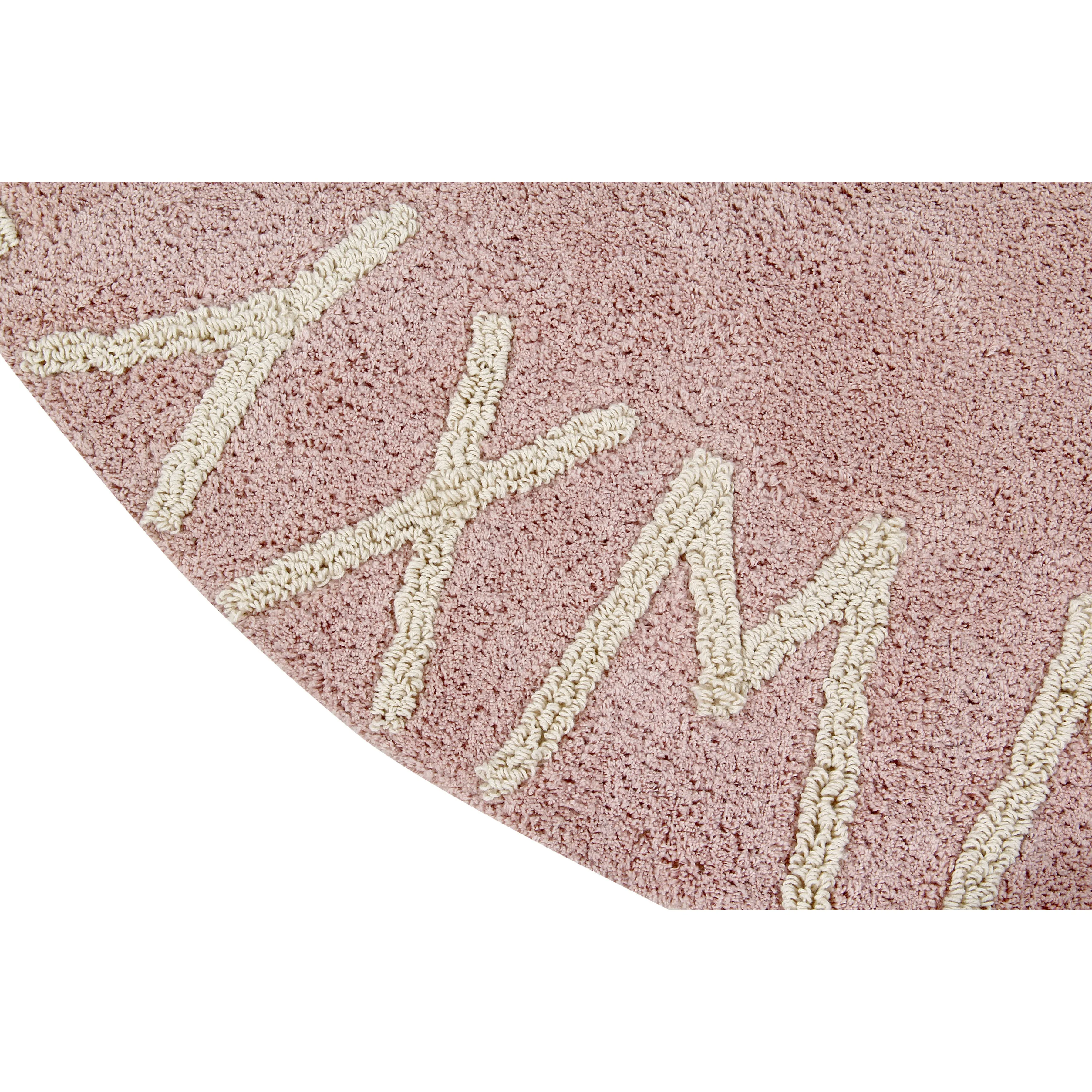 Lorena Canals Round ABC Vintage Nude Natural Machine Washable Cotton Rug (Pre-Order; Est. Delivery in 4-8 Weeks)