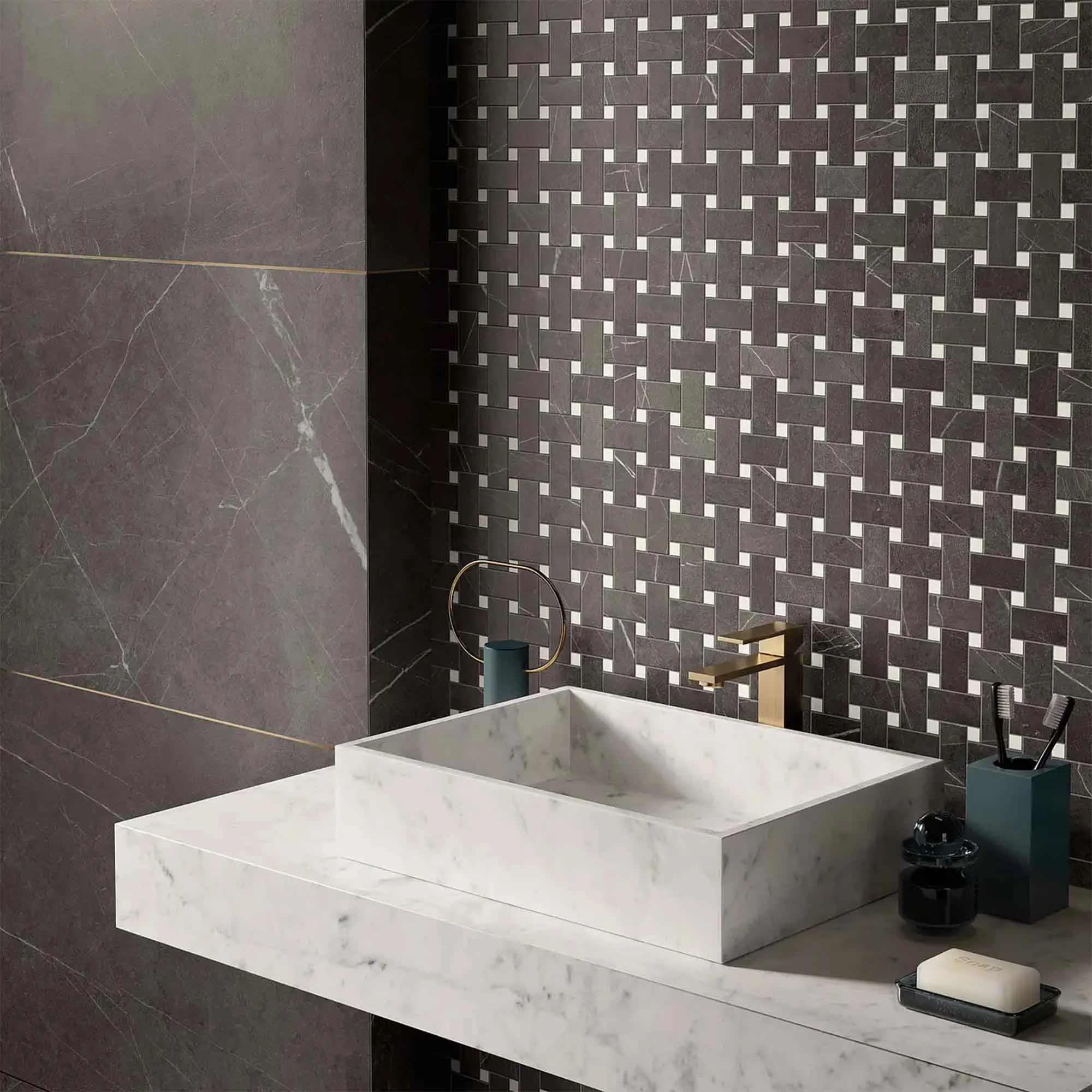 Lux Experience Pietra Grey Marble Effect Porcelain Tile 60x120cm Matt