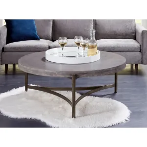 Lyon Round Natural Concrete and Metal Coffee Table Modus