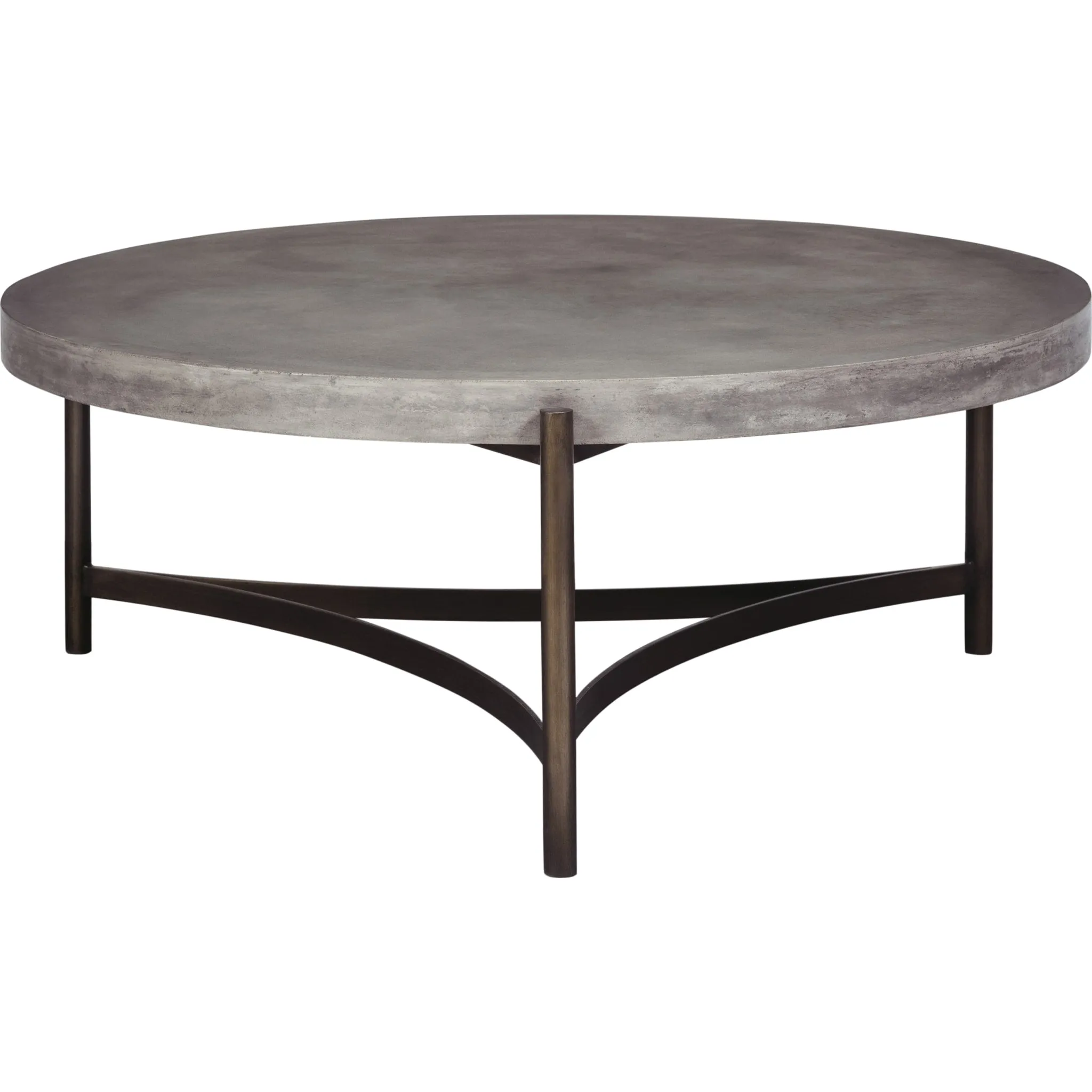 Lyon Round Natural Concrete and Metal Coffee Table Modus