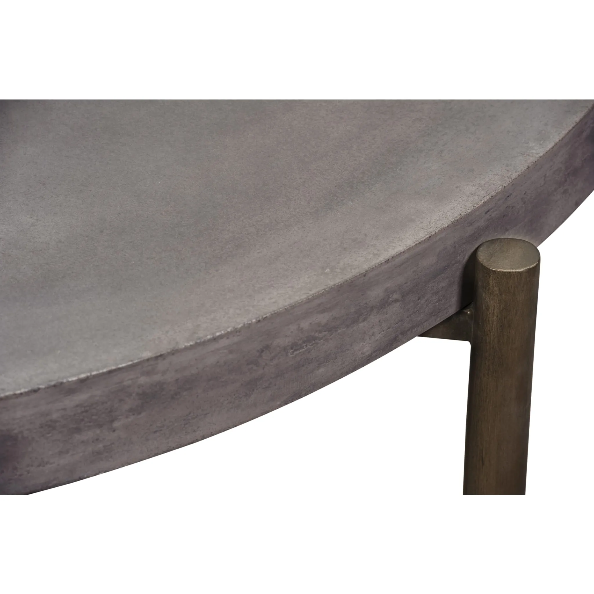 Lyon Round Natural Concrete and Metal Coffee Table Modus