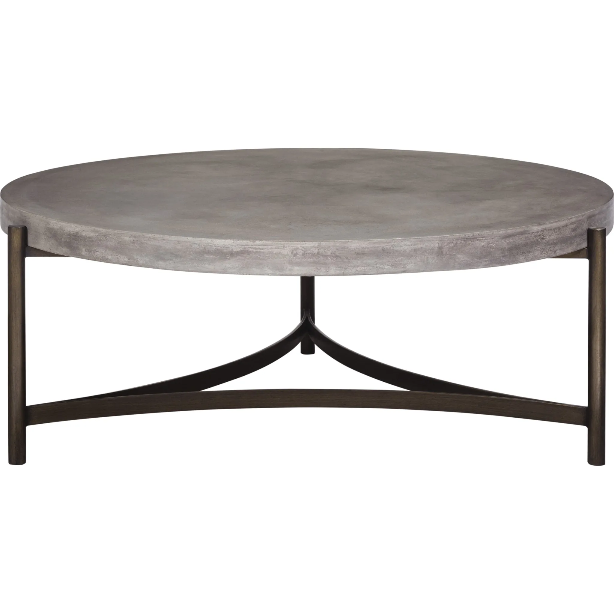 Lyon Round Natural Concrete and Metal Coffee Table Modus