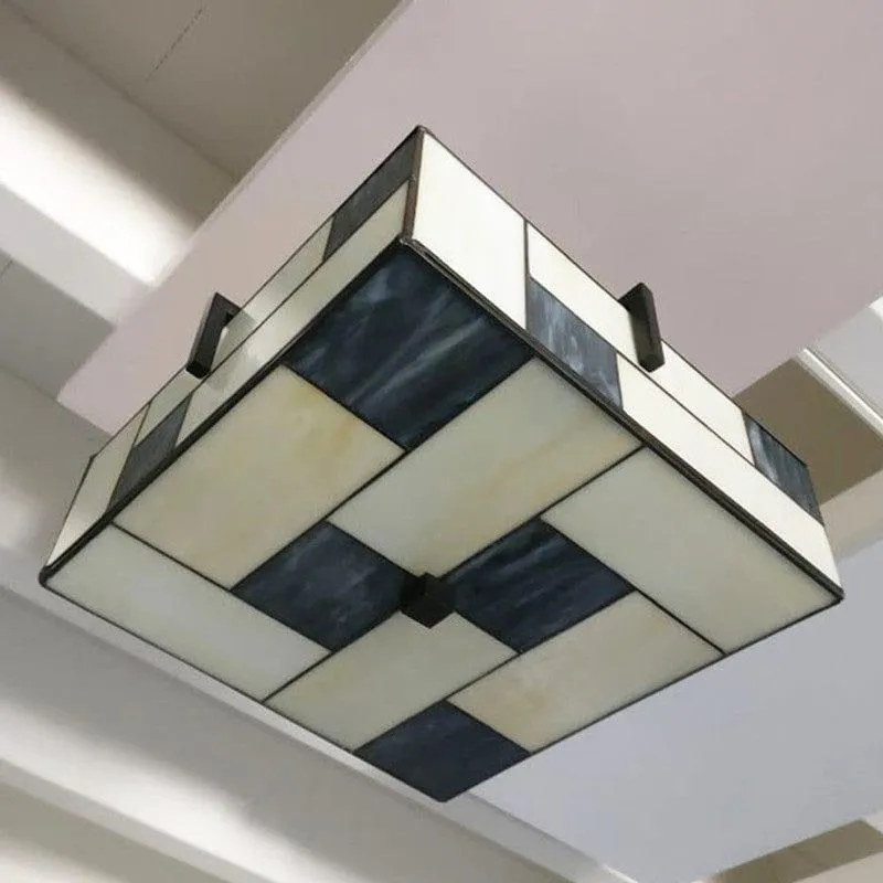 Manchester Semi-Flush Tiffany Ceiling Light