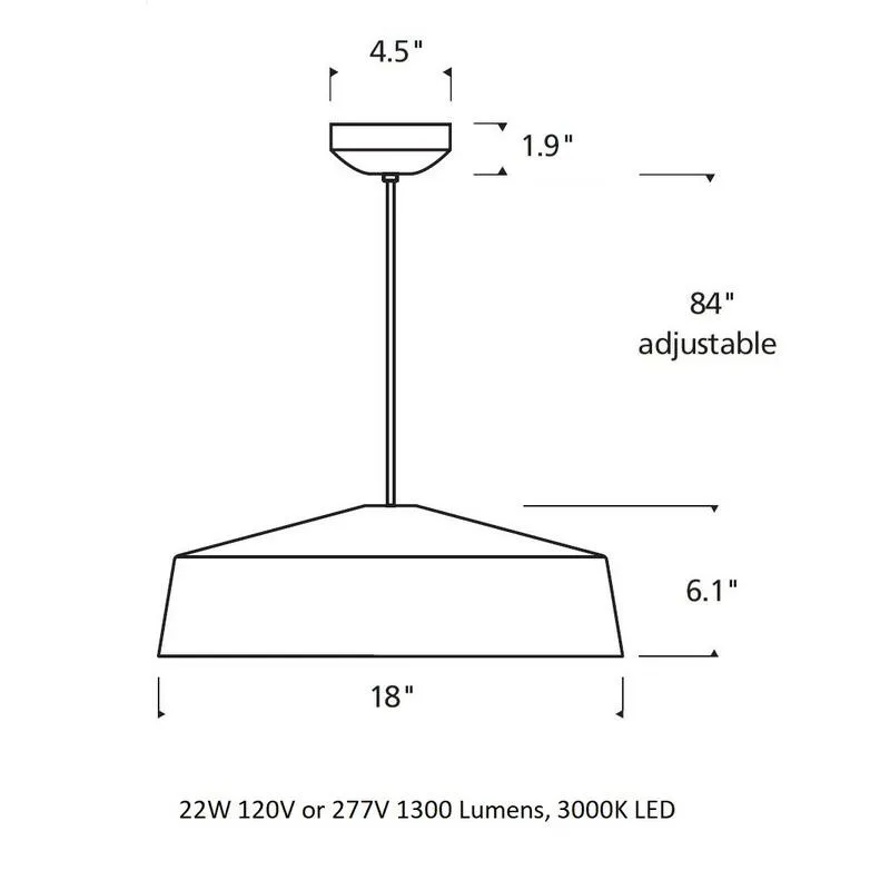 Masque Grande Line Voltage Pendant Light