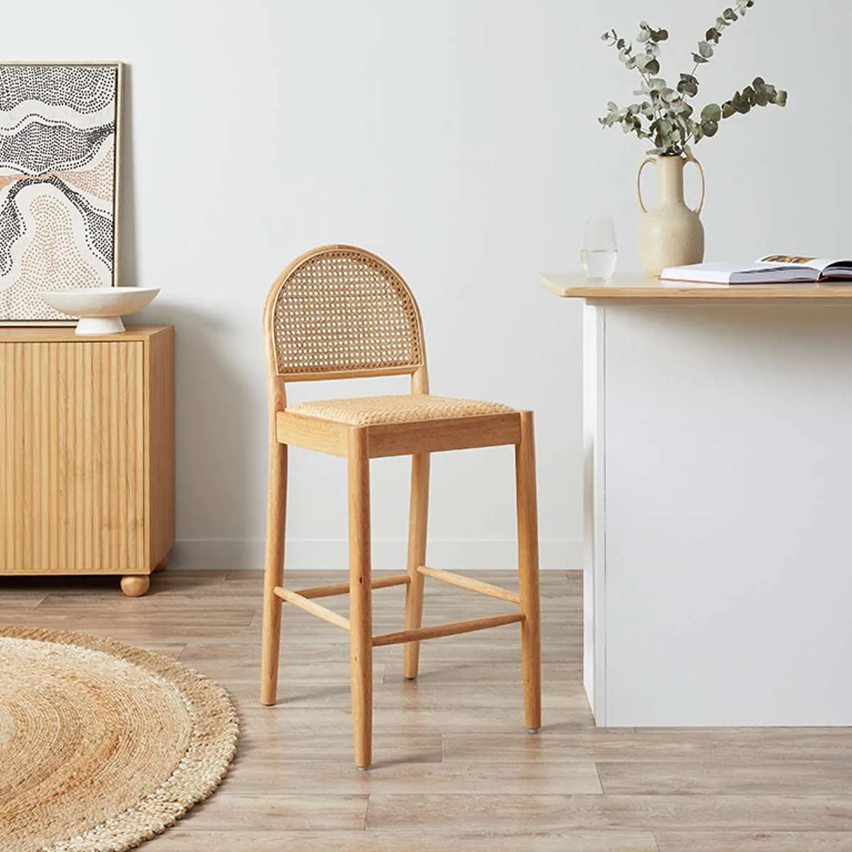 Mateo Bar Stool - Natural Set of Four Bundle Mocka