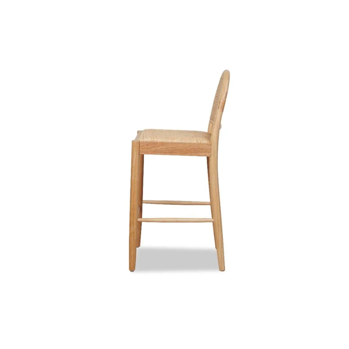 Mateo Curved Rattan Bar Stool - Natural Mocka