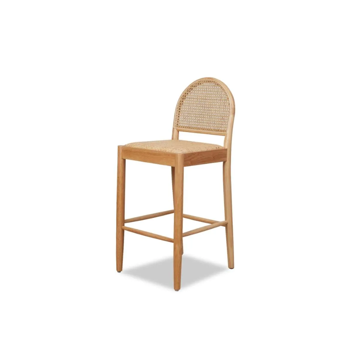 Mateo Curved Rattan Bar Stool - Natural Mocka
