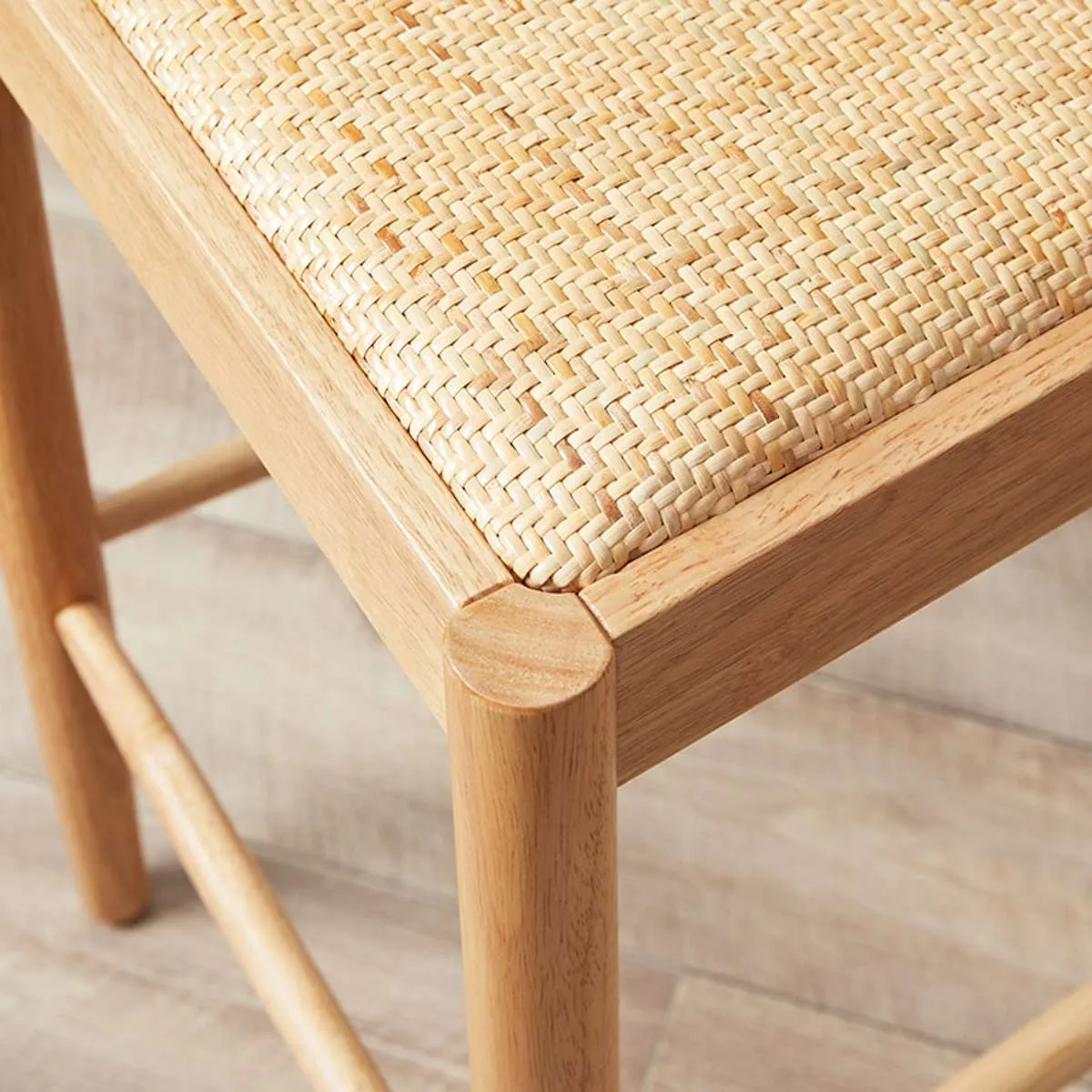 Mateo Curved Rattan Bar Stool - Natural Mocka