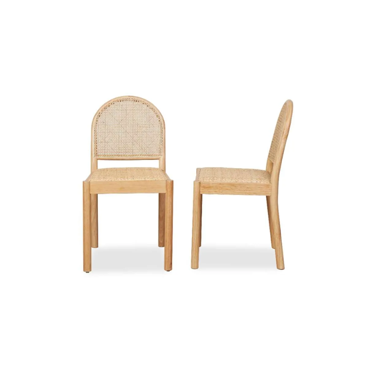 Mateo Curved Rattan Dining Chair - Set Of Two - Natural Mocka