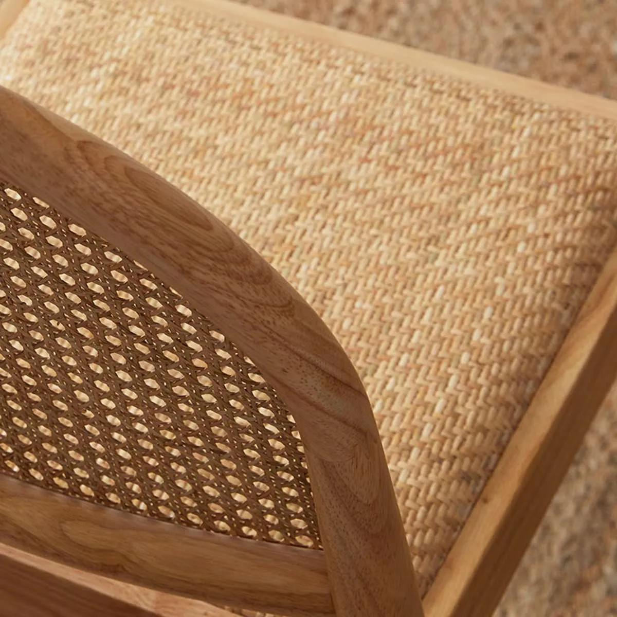 Mateo Curved Rattan Dining Chair - Set Of Two - Natural Mocka