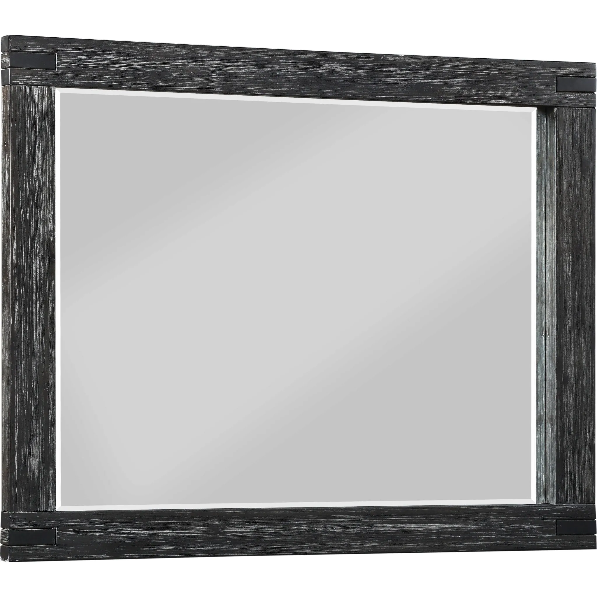 Meadow Solid Wood Beveled Glass Solid Wood Mirror in Graphite Modus