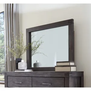 Meadow Solid Wood Beveled Glass Solid Wood Mirror in Graphite Modus