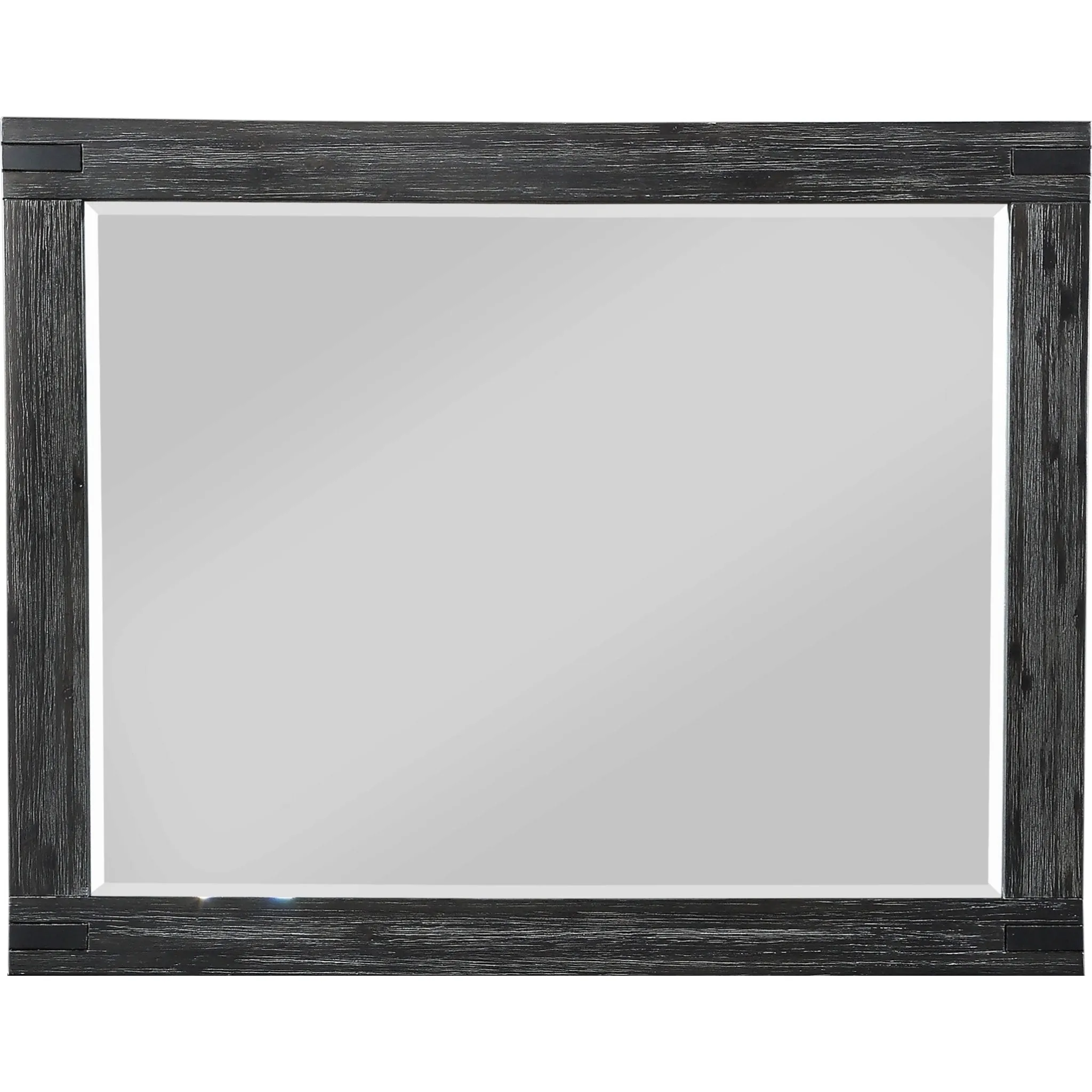 Meadow Solid Wood Beveled Glass Solid Wood Mirror in Graphite Modus