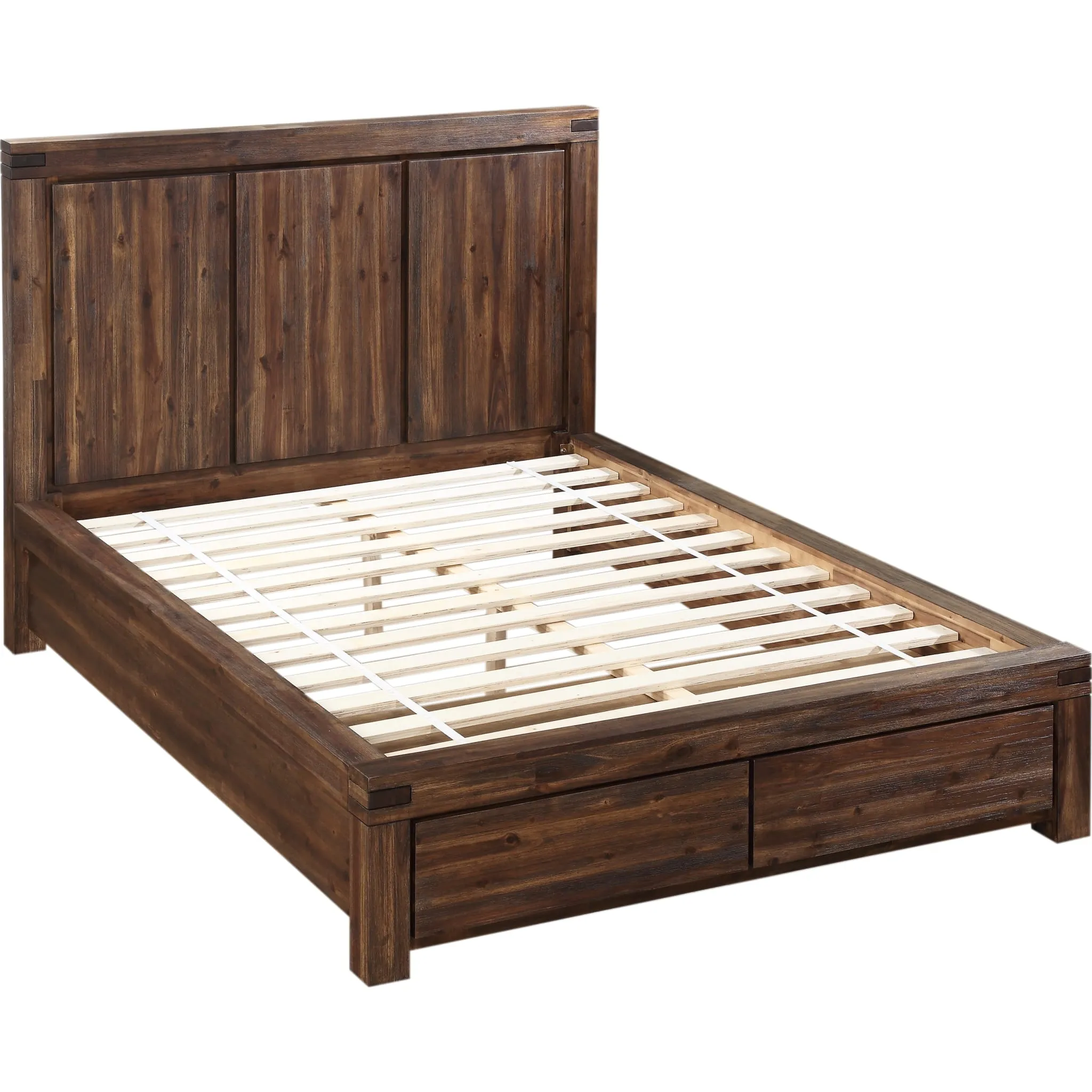 Meadow Solid Wood Footboard Storage Bed in Brick Brown Modus