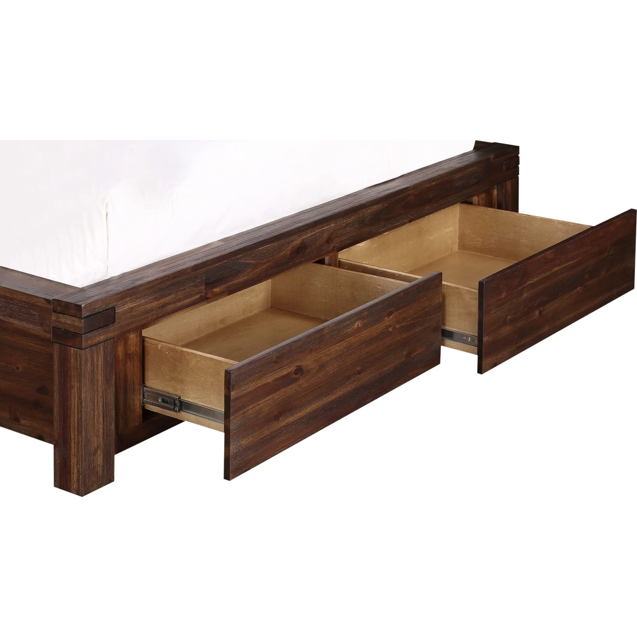 Meadow Solid Wood Footboard Storage Bed in Brick Brown Modus