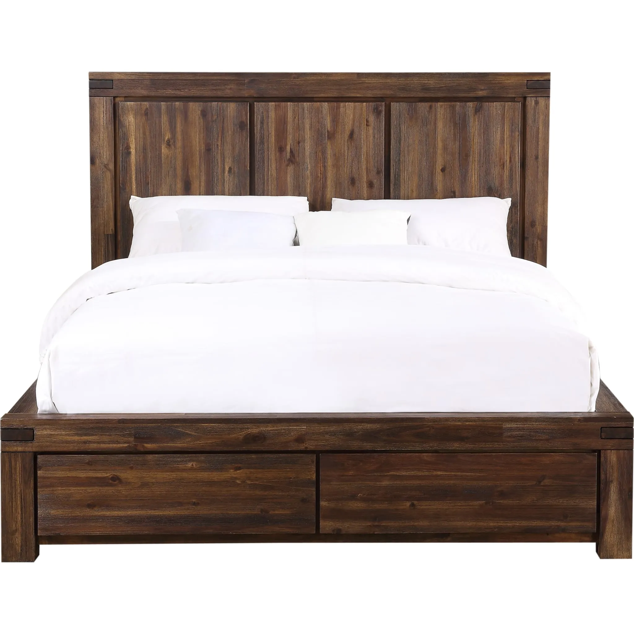 Meadow Solid Wood Footboard Storage Bed in Brick Brown Modus
