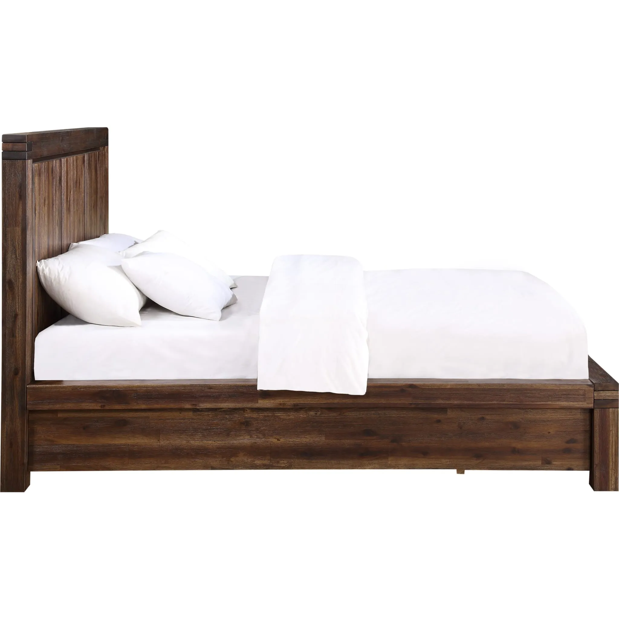 Meadow Solid Wood Footboard Storage Bed in Brick Brown Modus