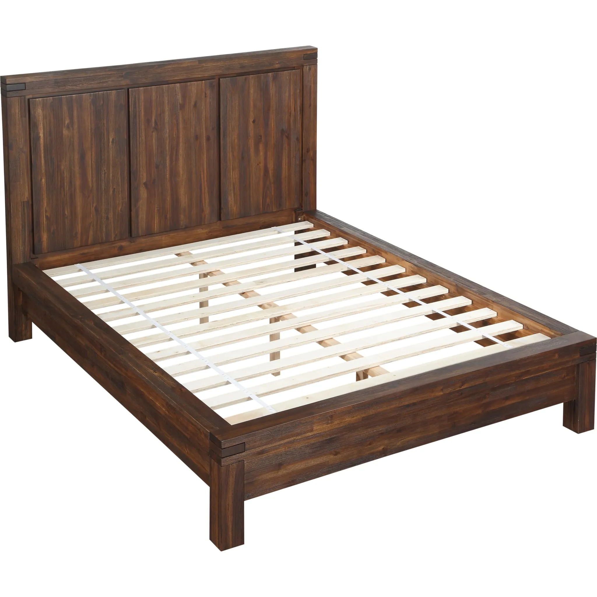 Meadow Solid Wood Platform Bed in Brick Brown Modus