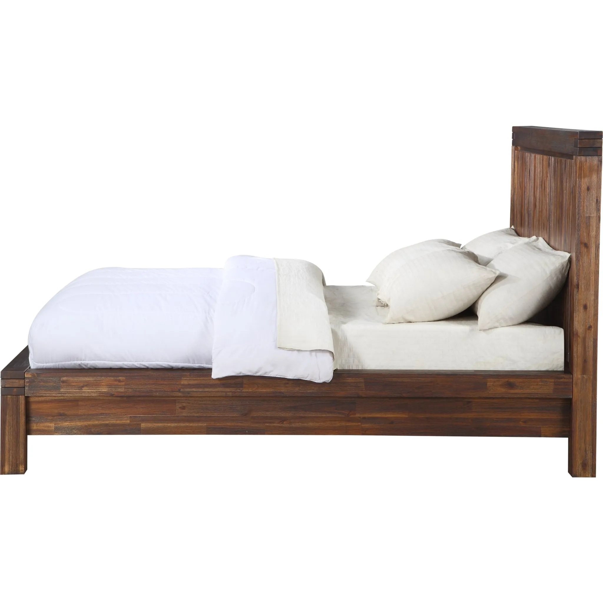 Meadow Solid Wood Platform Bed in Brick Brown Modus