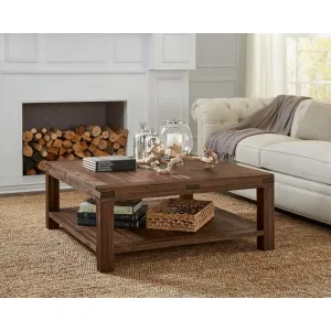 Meadow Solid Wood Square Coffee Table in Brick Brown Modus