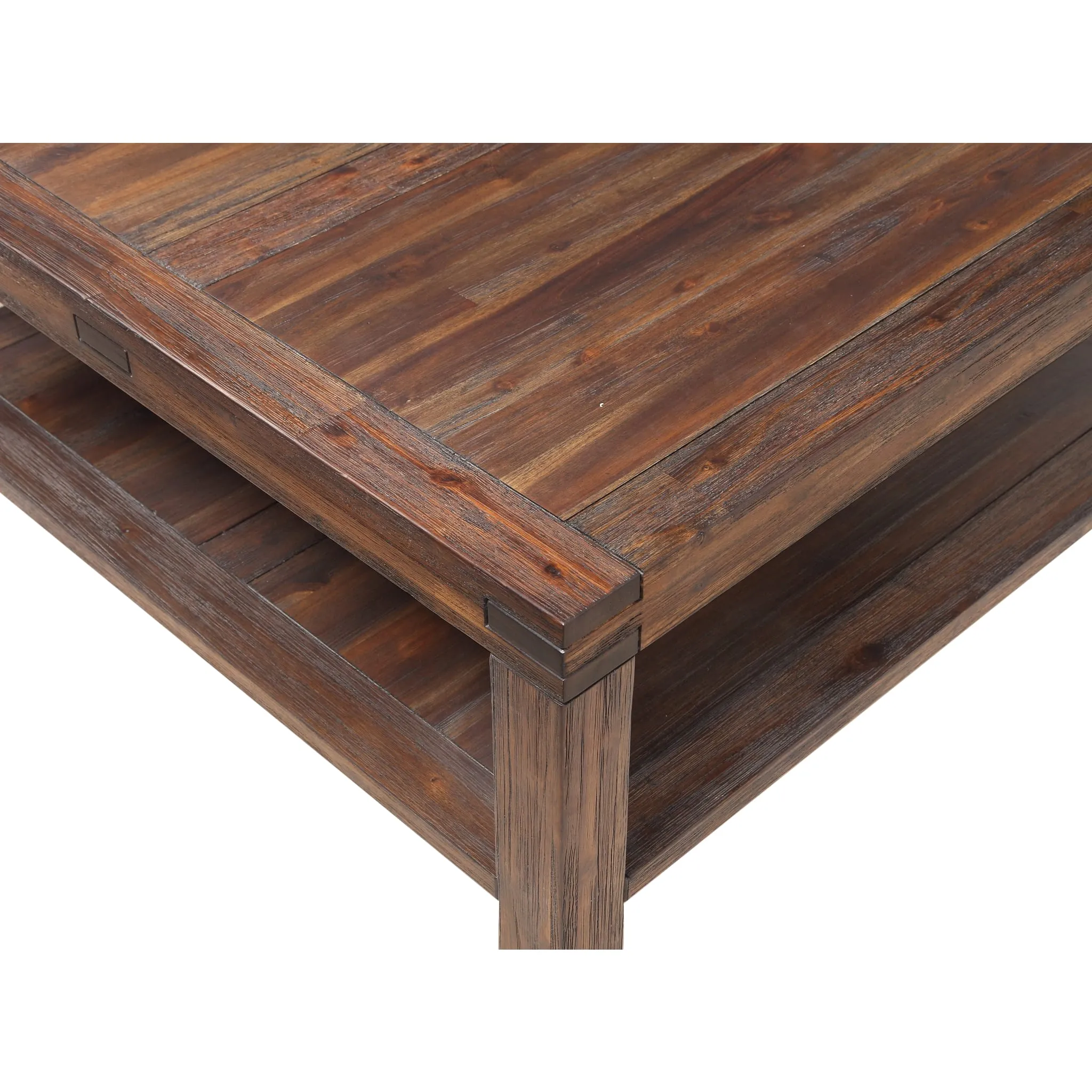 Meadow Solid Wood Square Coffee Table in Brick Brown Modus