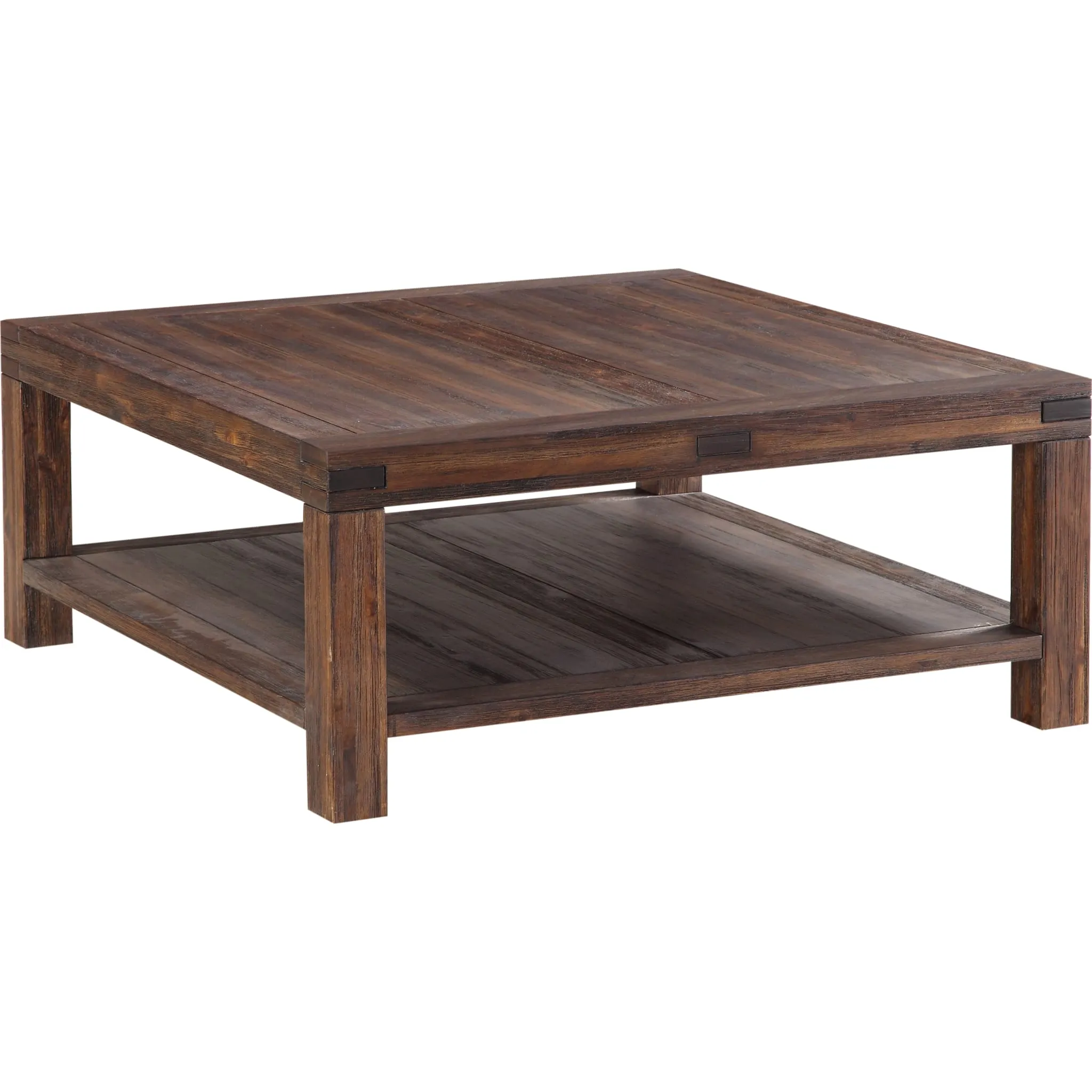 Meadow Solid Wood Square Coffee Table in Brick Brown Modus