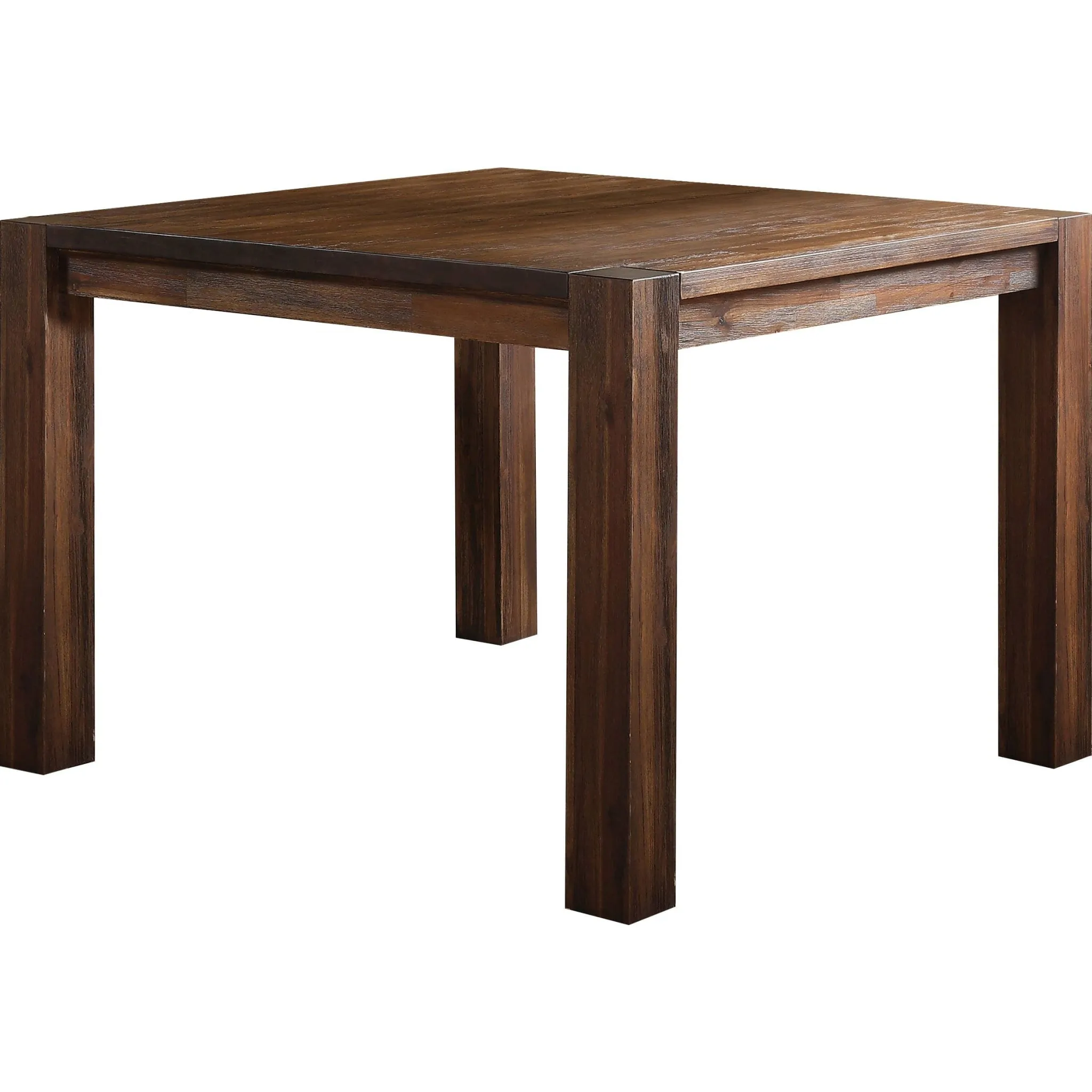 Meadow Solid Wood Square Counter Table in Brick Brown Modus