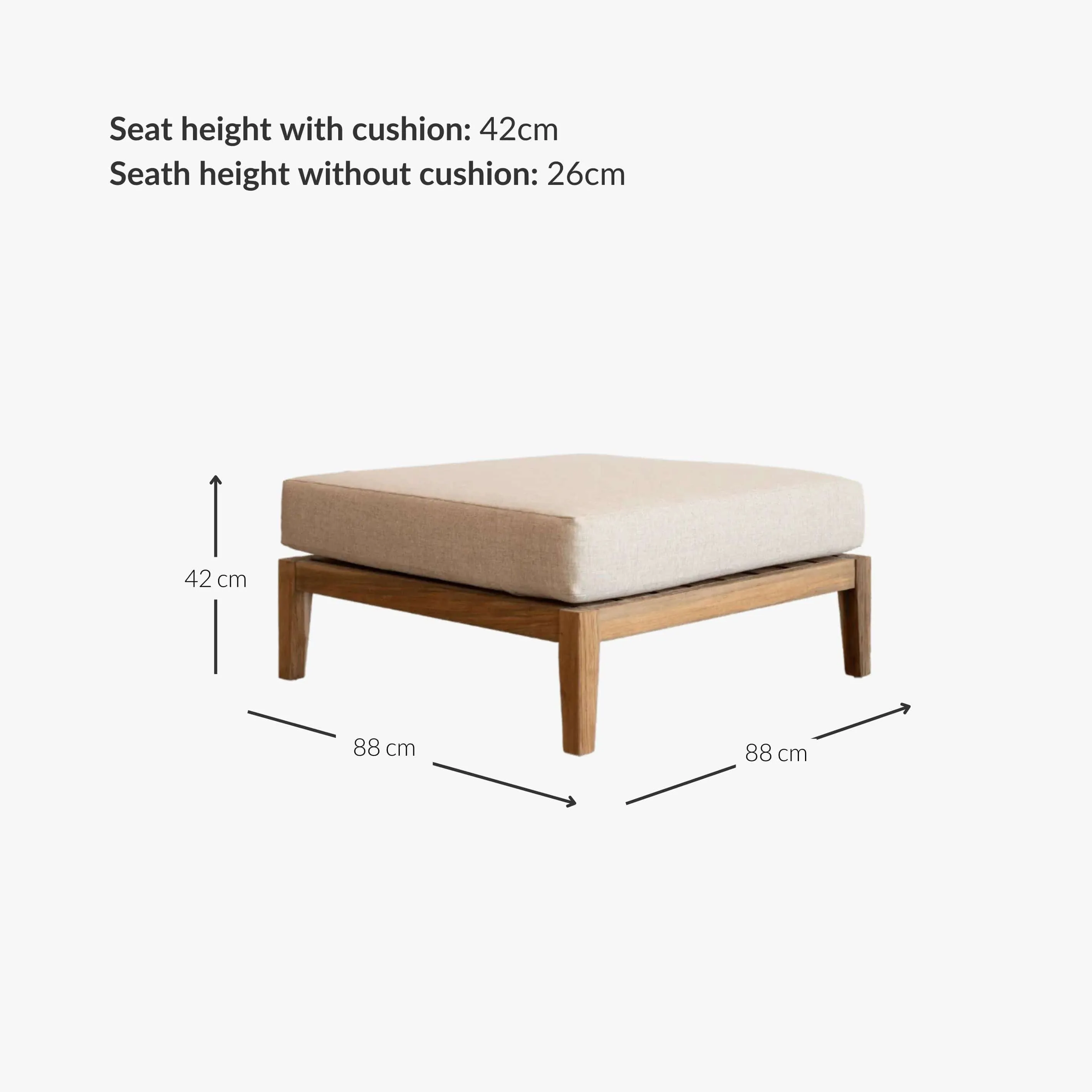 Menorca Pouf Module | 88x88x42cm Zoco Home