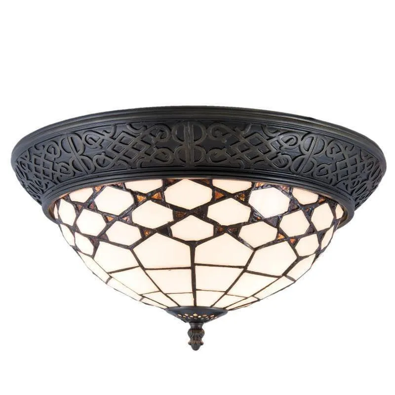Miami Flush Tiffany Ceiling Light - Tiffany Lighting Direct