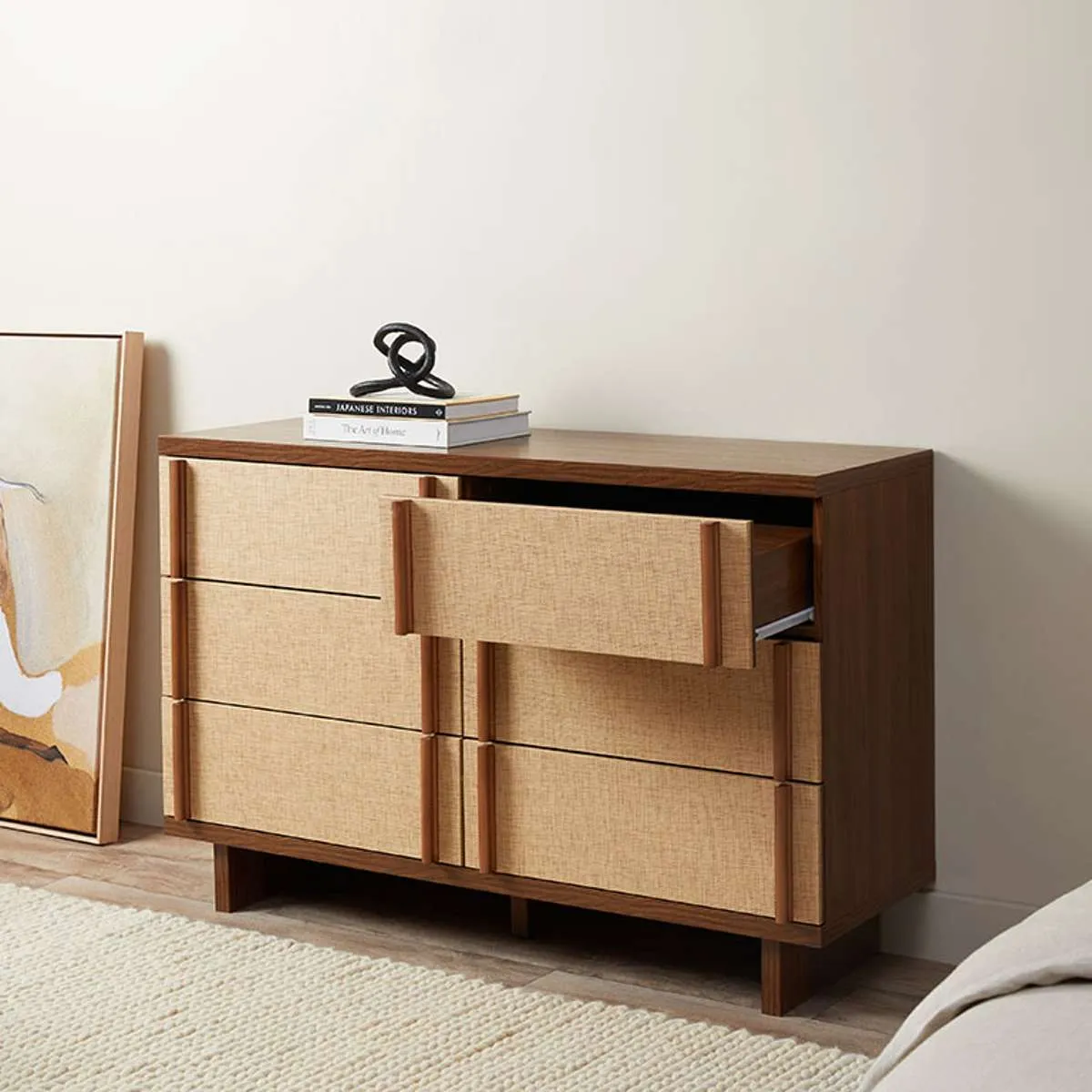Minato Textured Six Drawer - Walnut Mocka
