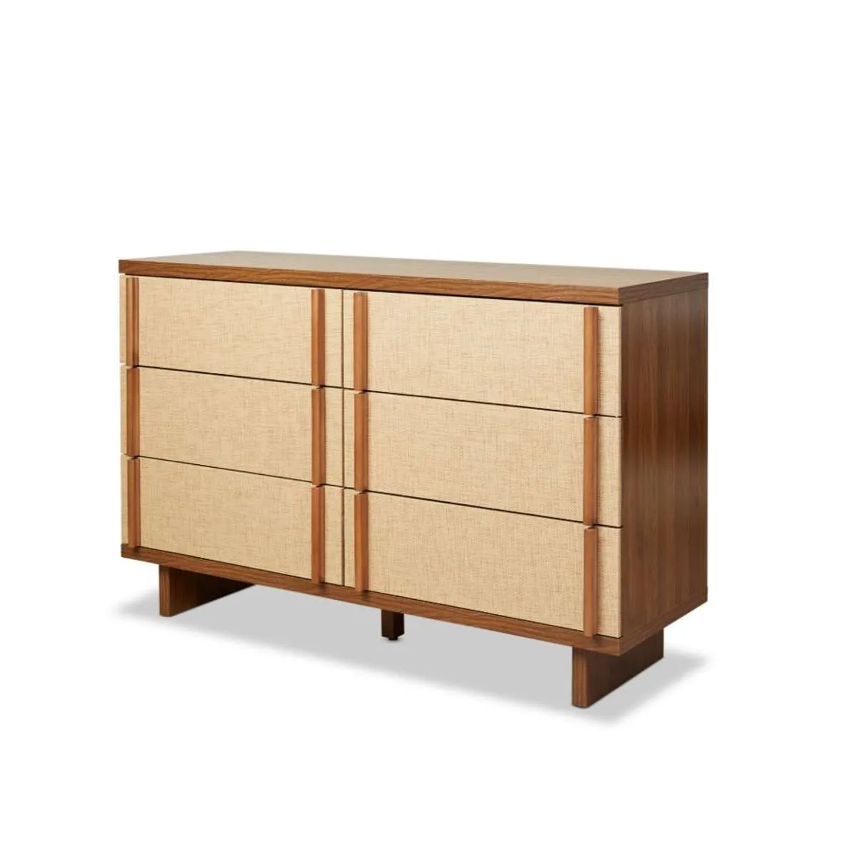 Minato Textured Six Drawer - Walnut Mocka