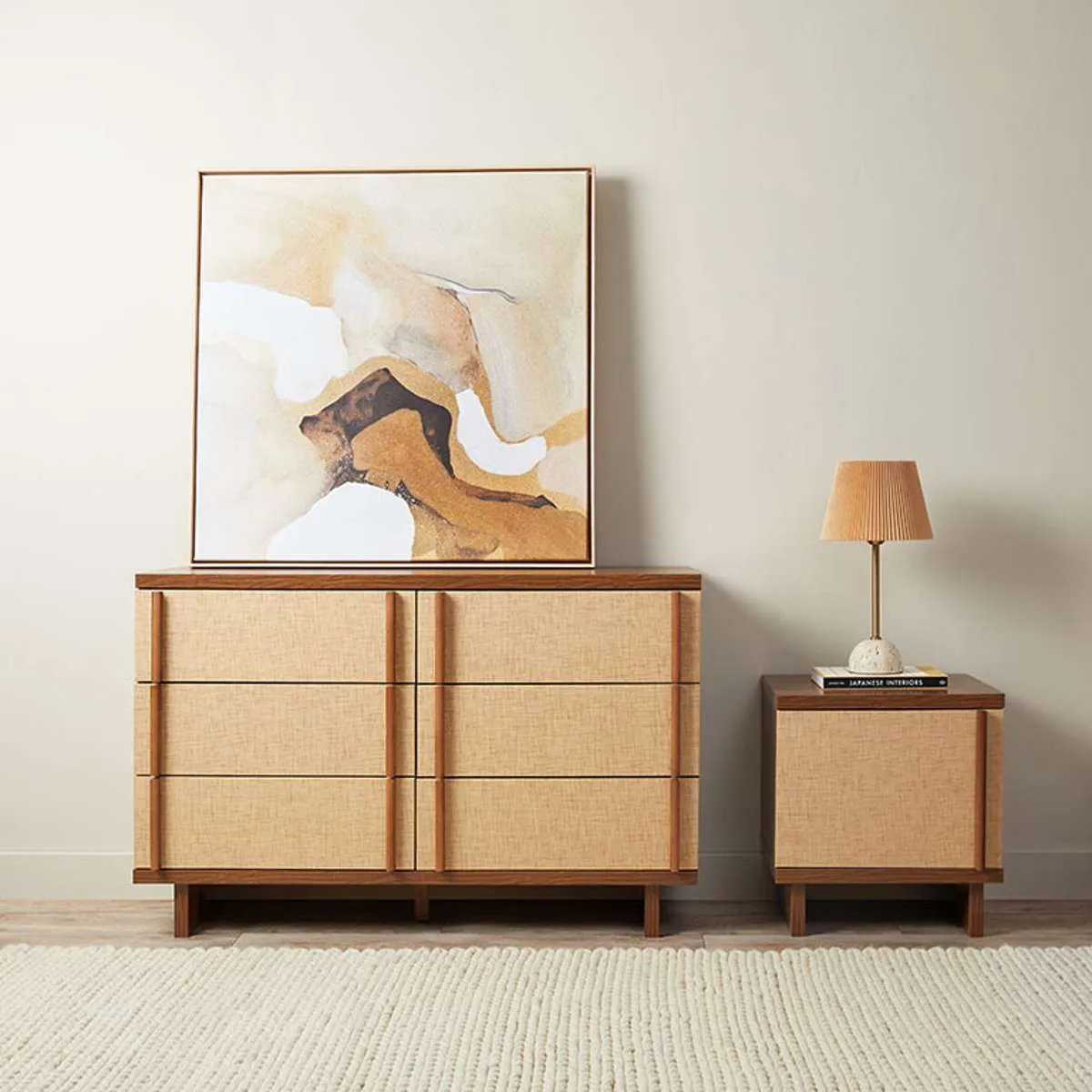 Minato Textured Six Drawer - Walnut Mocka