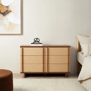 Minato Textured Six Drawer - Walnut Mocka