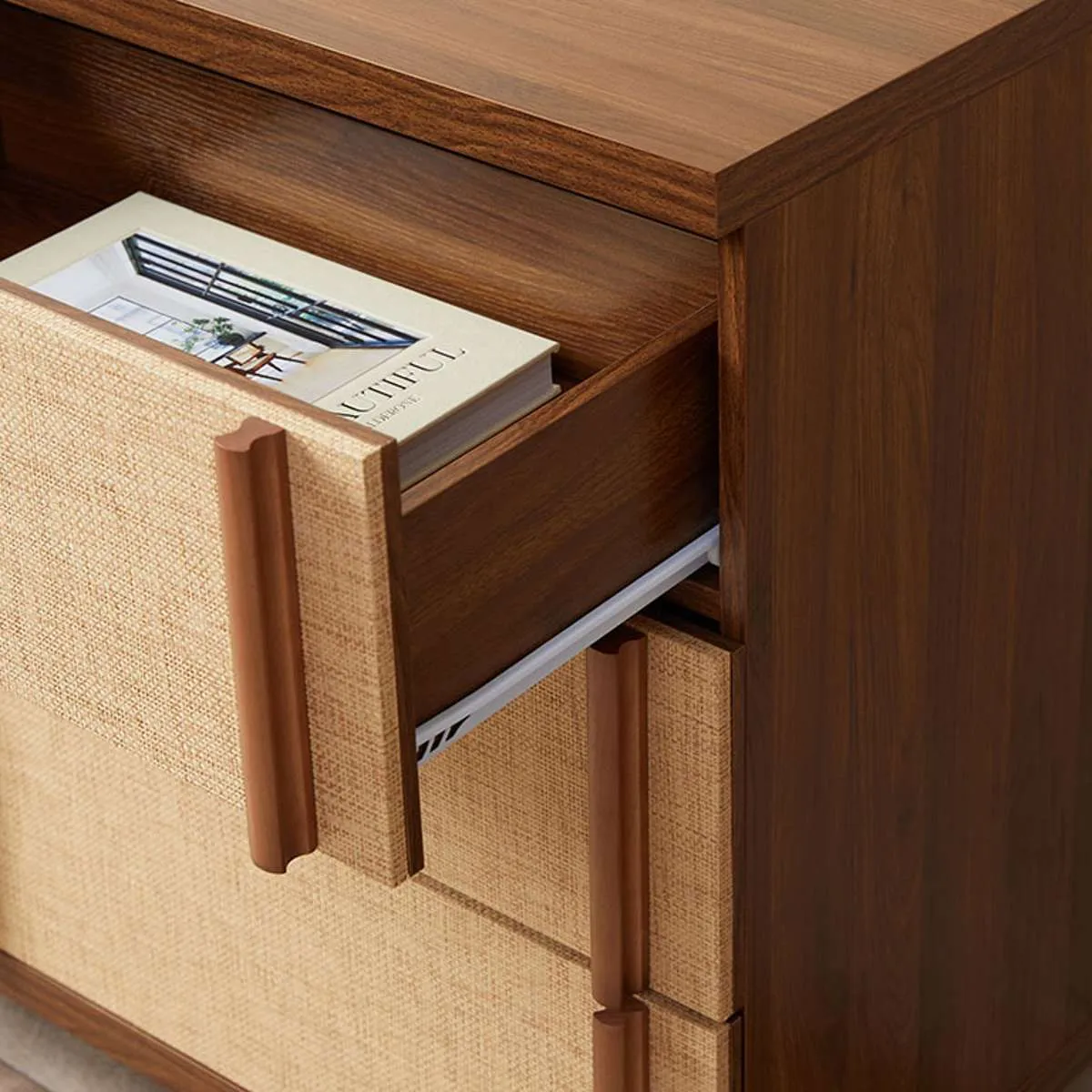 Minato Textured Six Drawer - Walnut Mocka