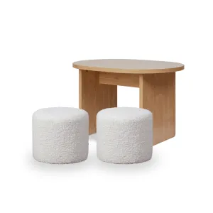 Mini Maeve Natural   Mini Moo Cream Two Seater Set Mocka