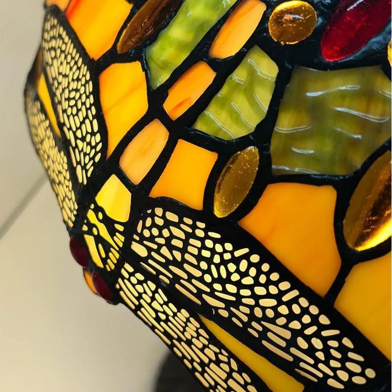 Minster Green & Yellow 16" Dragonfly Tiffany Table Lamp