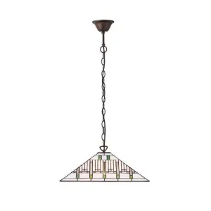 Mission Large Tiffany Ceiling Light, 1 bulb fitting