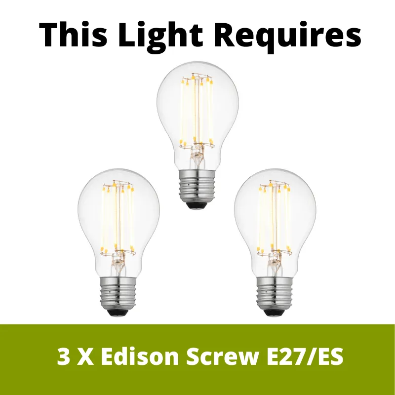 Mission Large Tiffany Ceiling Light - 3 Bulb Fitting